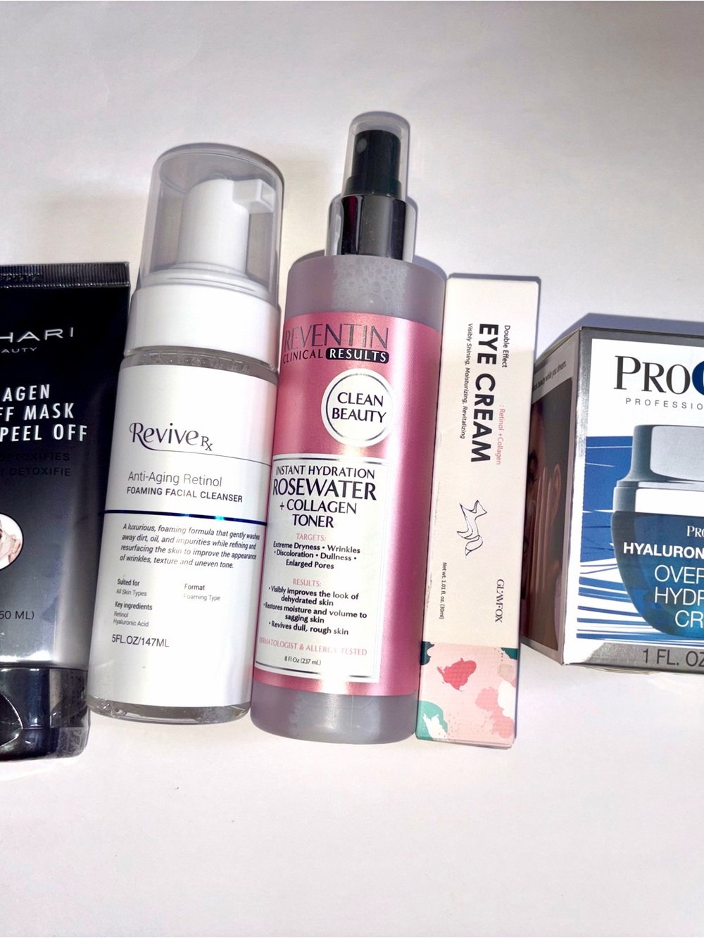 5 PC Anti-Aging Skincare Bundle: Tahari Mask, Revive Rx Cleanser, Reventin Toner